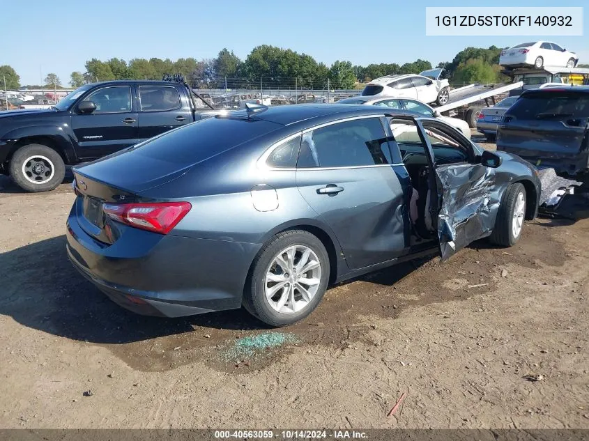 2019 Chevrolet Malibu Lt VIN: 1G1ZD5ST0KF140932 Lot: 40563059