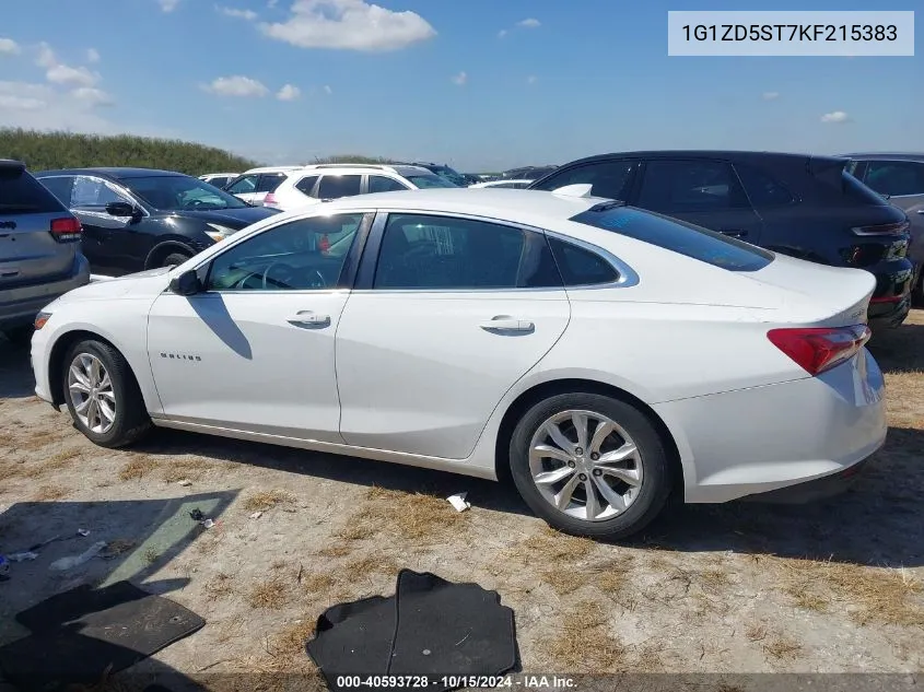 2019 Chevrolet Malibu Lt VIN: 1G1ZD5ST7KF215383 Lot: 40593728