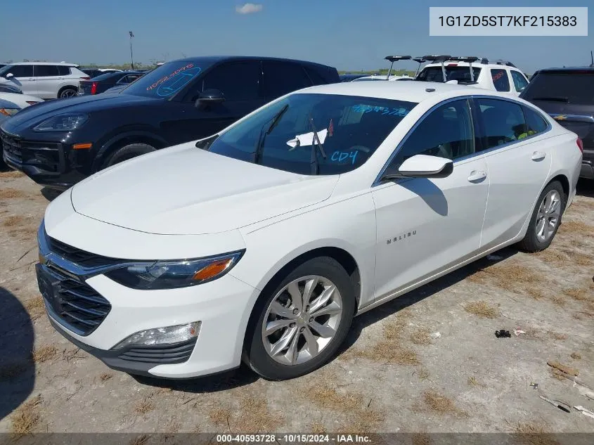 2019 Chevrolet Malibu Lt VIN: 1G1ZD5ST7KF215383 Lot: 40593728