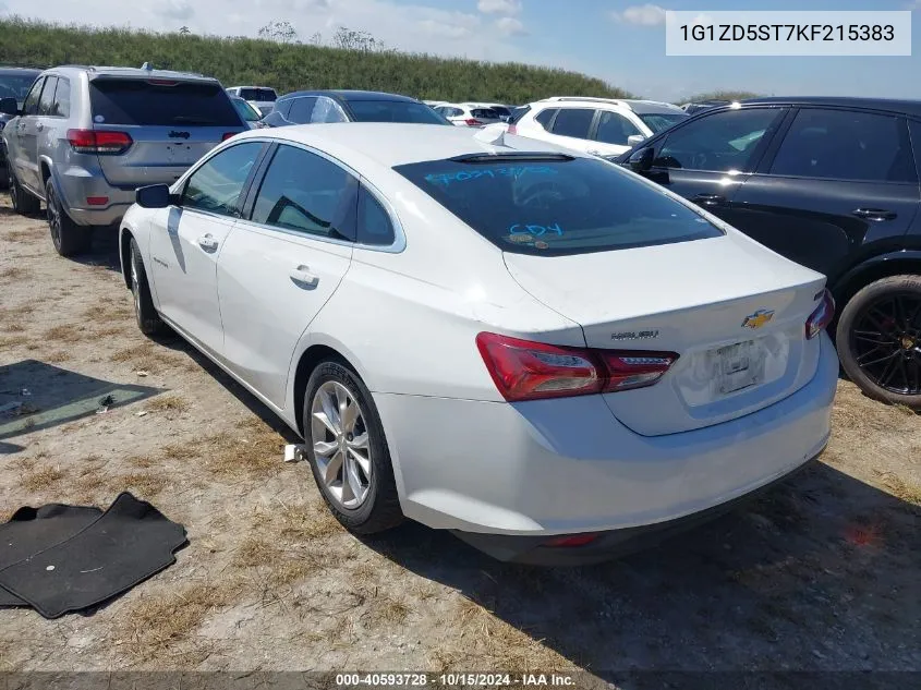 2019 Chevrolet Malibu Lt VIN: 1G1ZD5ST7KF215383 Lot: 40593728