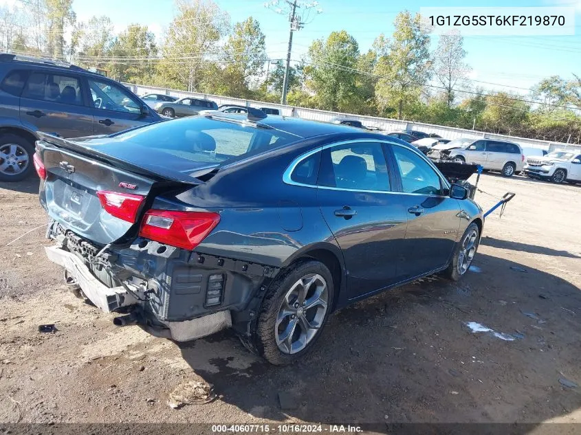 2019 Chevrolet Malibu Rs VIN: 1G1ZG5ST6KF219870 Lot: 40607715