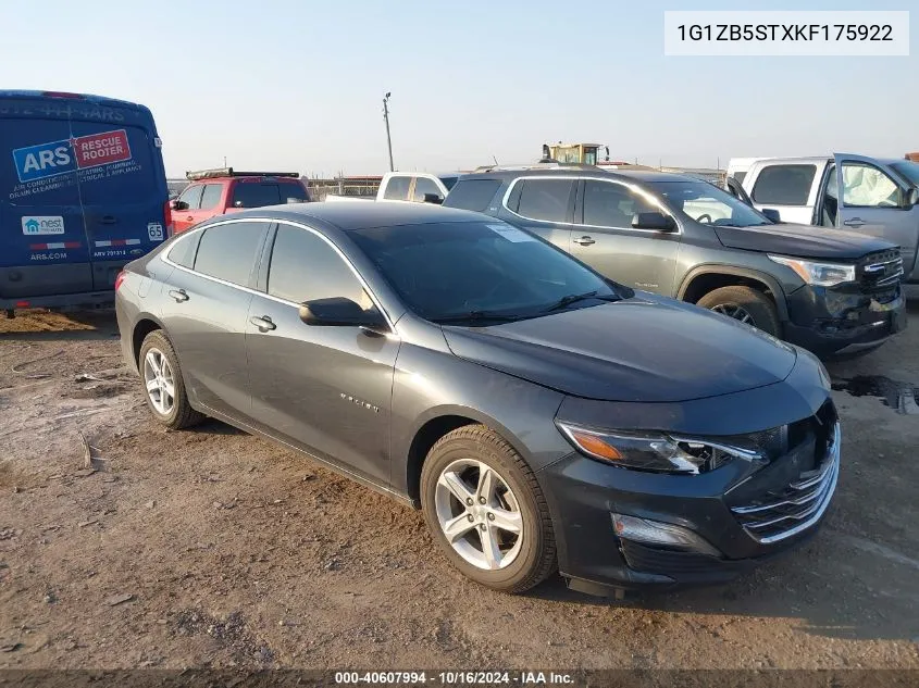 2019 Chevrolet Malibu 1Ls VIN: 1G1ZB5STXKF175922 Lot: 40607994