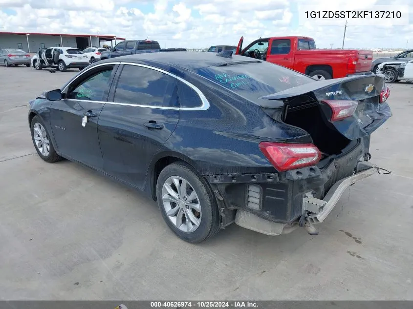 2019 Chevrolet Malibu Lt VIN: 1G1ZD5ST2KF137210 Lot: 40626974