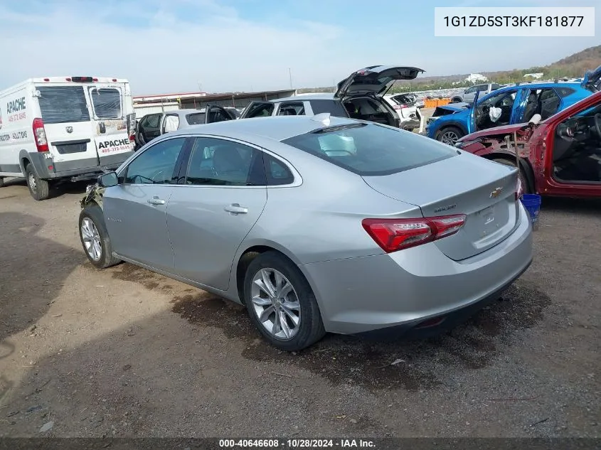 2019 Chevrolet Malibu Lt VIN: 1G1ZD5ST3KF181877 Lot: 40646608