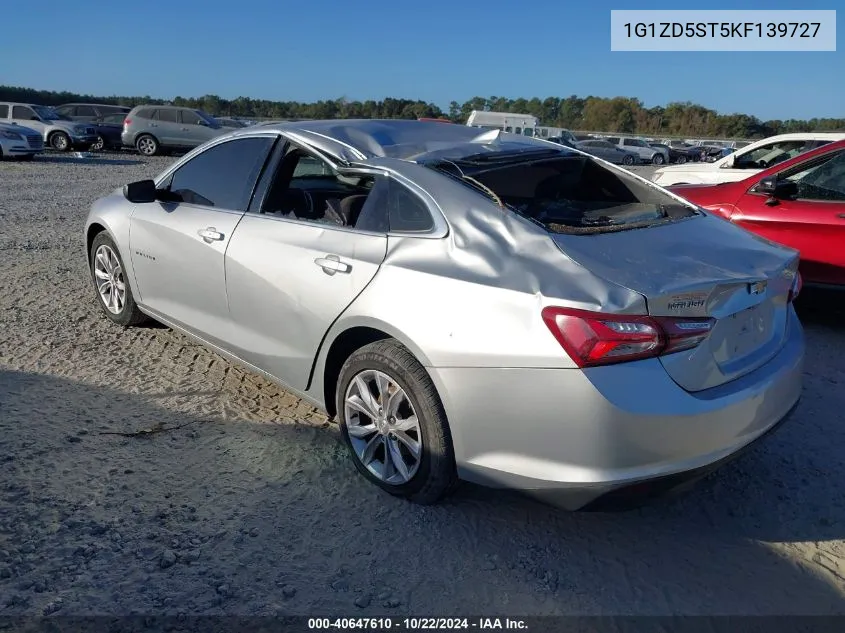 2019 Chevrolet Malibu Lt VIN: 1G1ZD5ST5KF139727 Lot: 40647610