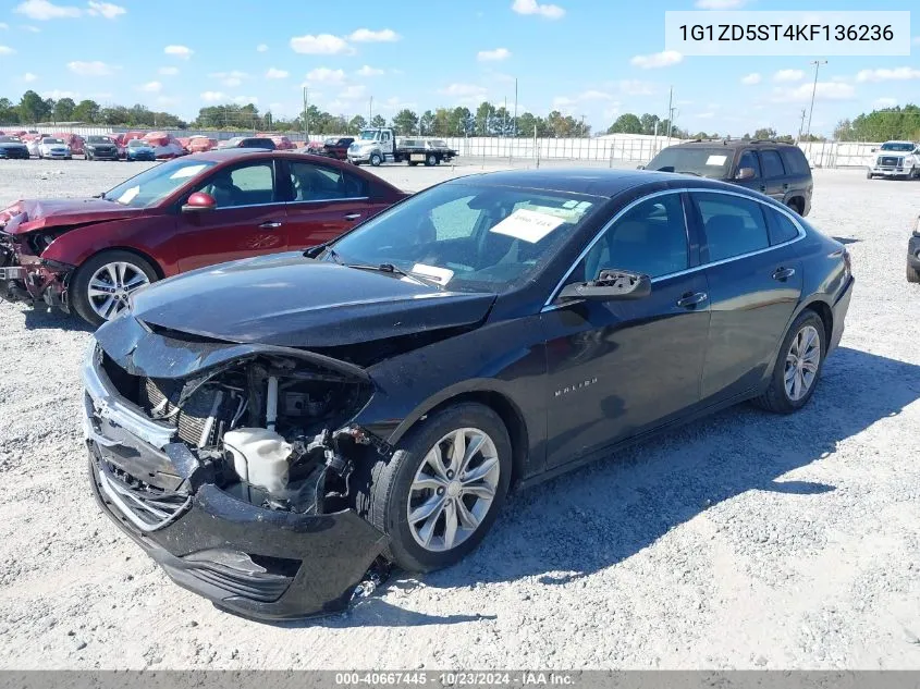 2019 Chevrolet Malibu Lt VIN: 1G1ZD5ST4KF136236 Lot: 40667445