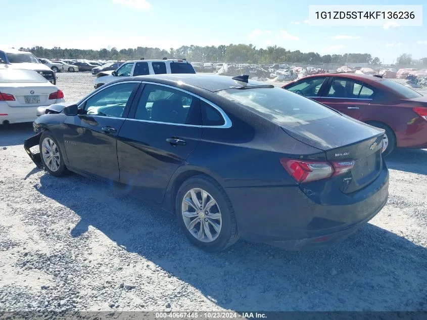 2019 Chevrolet Malibu Lt VIN: 1G1ZD5ST4KF136236 Lot: 40667445