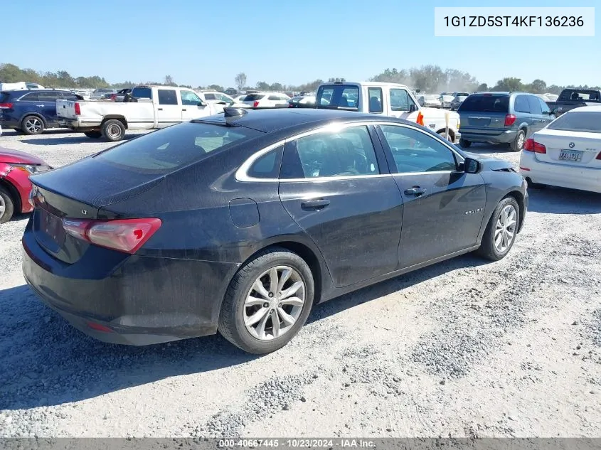 1G1ZD5ST4KF136236 2019 Chevrolet Malibu Lt