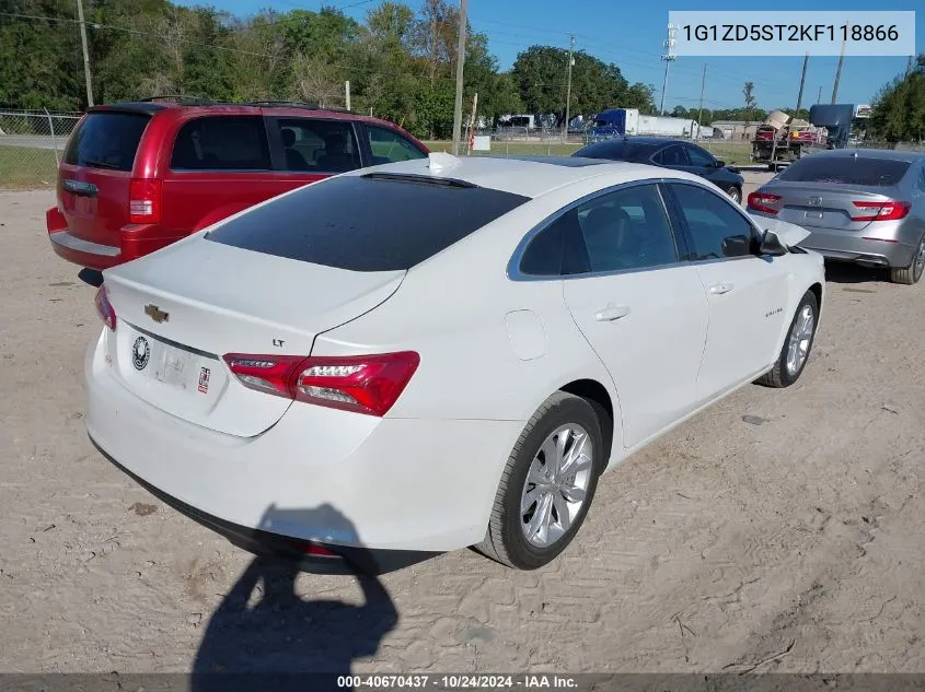 2019 Chevrolet Malibu Lt VIN: 1G1ZD5ST2KF118866 Lot: 40670437