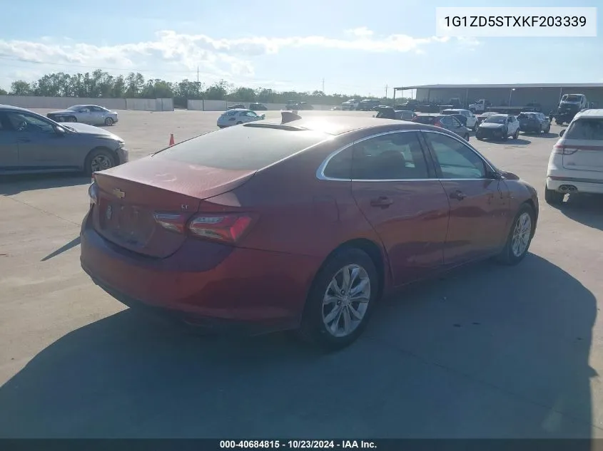 2019 Chevrolet Malibu Lt VIN: 1G1ZD5STXKF203339 Lot: 40684815