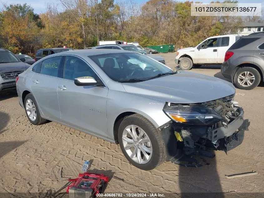 2019 Chevrolet Malibu Lt VIN: 1G1ZD5ST0KF138677 Lot: 40686782