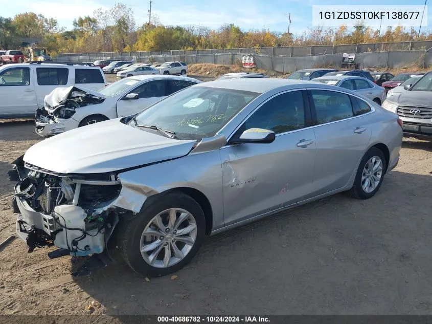 2019 Chevrolet Malibu Lt VIN: 1G1ZD5ST0KF138677 Lot: 40686782