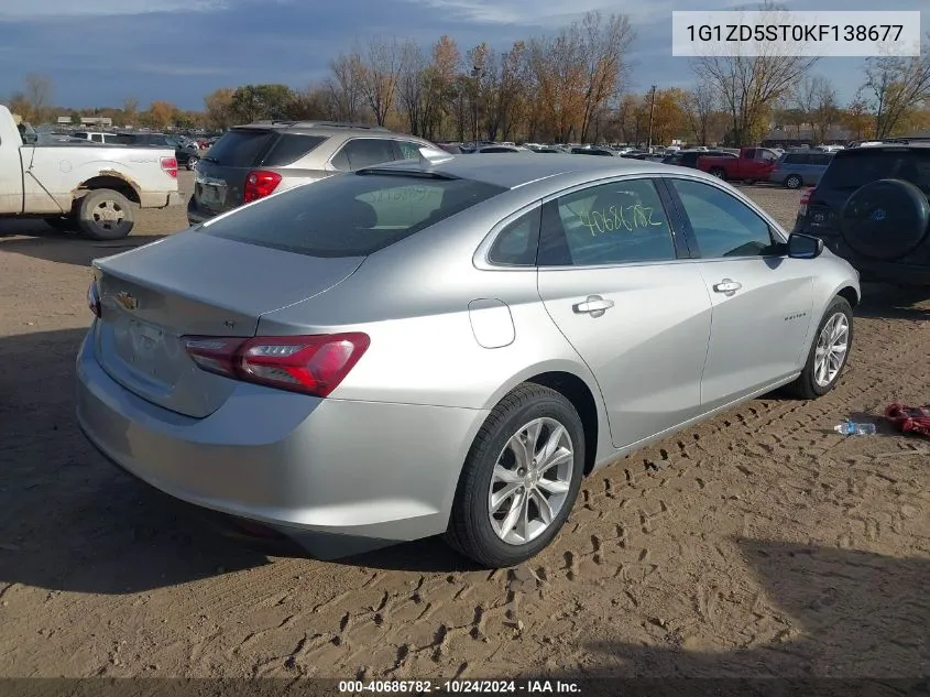 2019 Chevrolet Malibu Lt VIN: 1G1ZD5ST0KF138677 Lot: 40686782