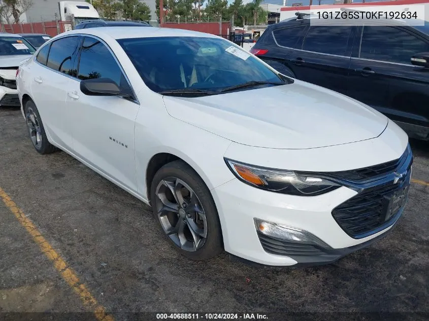 2019 Chevrolet Malibu Rs VIN: 1G1ZG5ST0KF192634 Lot: 40688511