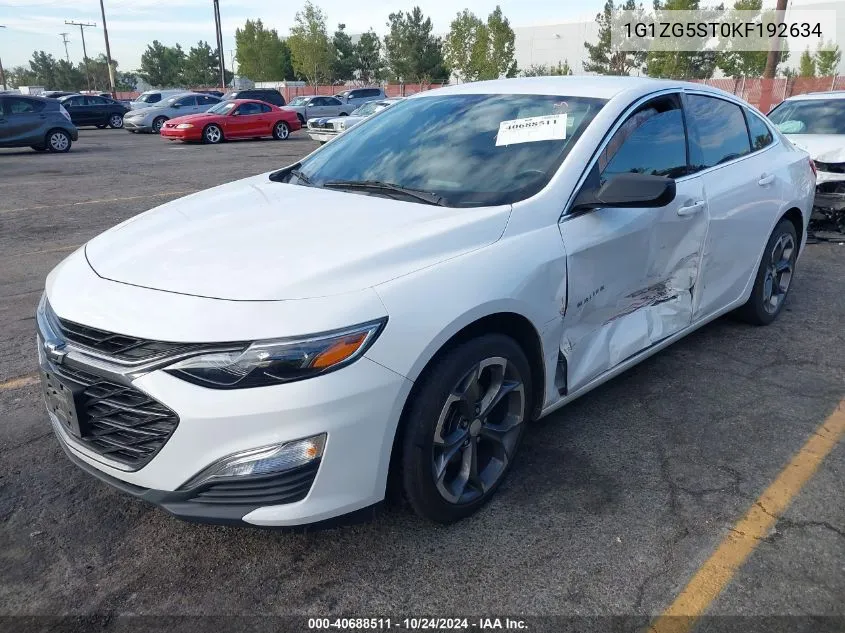 2019 Chevrolet Malibu Rs VIN: 1G1ZG5ST0KF192634 Lot: 40688511