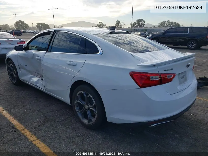 2019 Chevrolet Malibu Rs VIN: 1G1ZG5ST0KF192634 Lot: 40688511