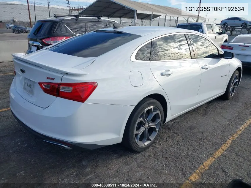 2019 Chevrolet Malibu Rs VIN: 1G1ZG5ST0KF192634 Lot: 40688511