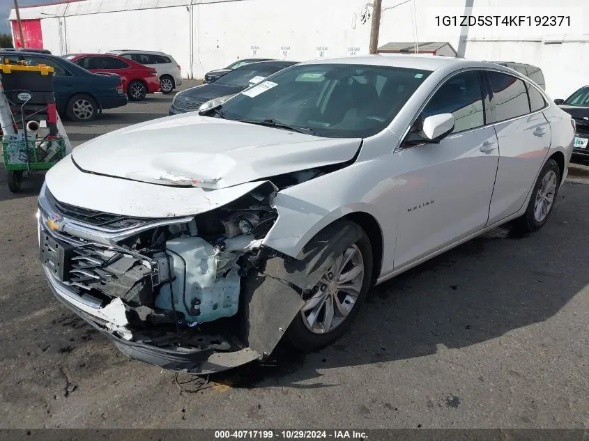 2019 Chevrolet Malibu Lt VIN: 1G1ZD5ST4KF192371 Lot: 40717199