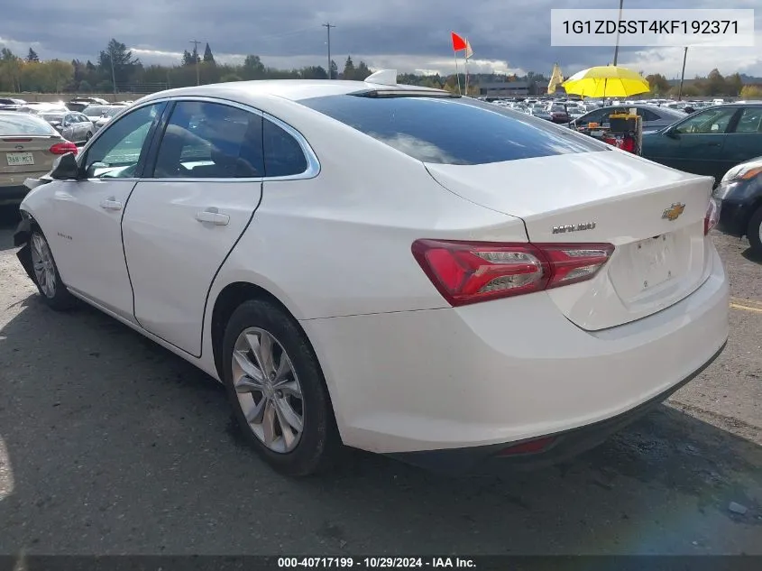 2019 Chevrolet Malibu Lt VIN: 1G1ZD5ST4KF192371 Lot: 40717199