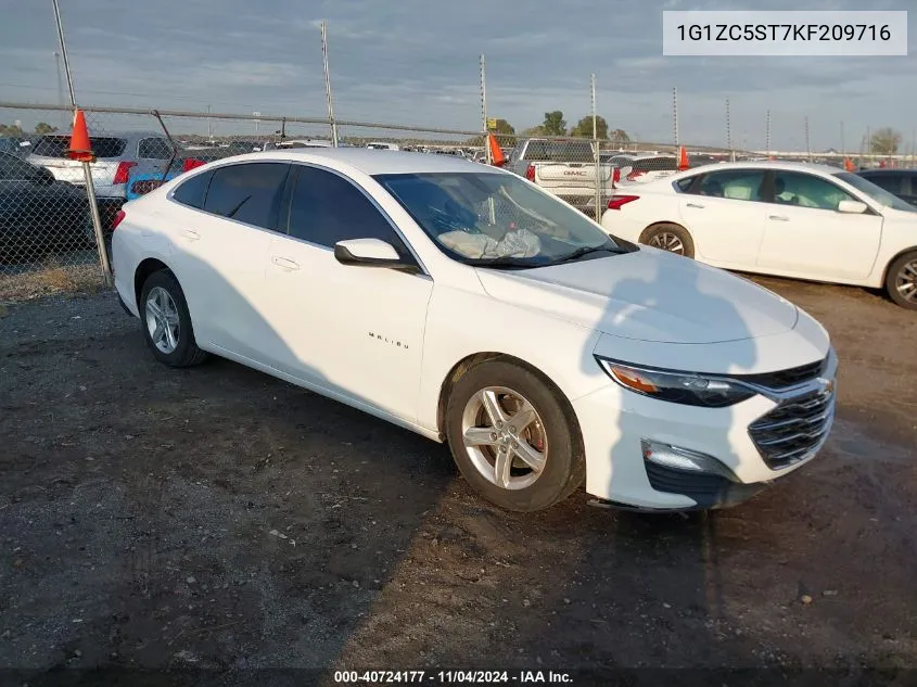 2019 Chevrolet Malibu 1Fl VIN: 1G1ZC5ST7KF209716 Lot: 40724177