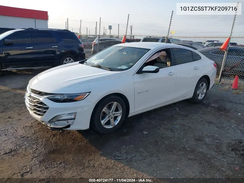 2019 Chevrolet Malibu 1Fl VIN: 1G1ZC5ST7KF209716 Lot: 40724177