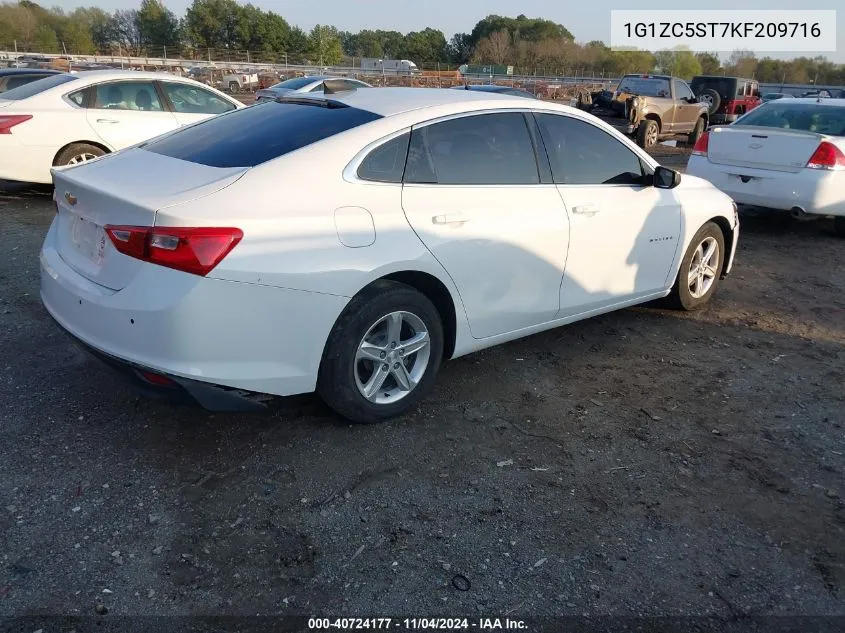 2019 Chevrolet Malibu 1Fl VIN: 1G1ZC5ST7KF209716 Lot: 40724177