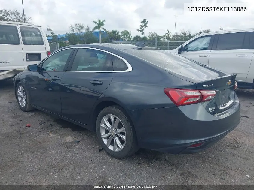 2019 Chevrolet Malibu Lt VIN: 1G1ZD5ST6KF113086 Lot: 40748876