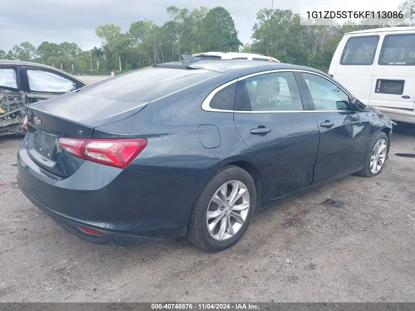 2019 Chevrolet Malibu Lt VIN: 1G1ZD5ST6KF113086 Lot: 40748876