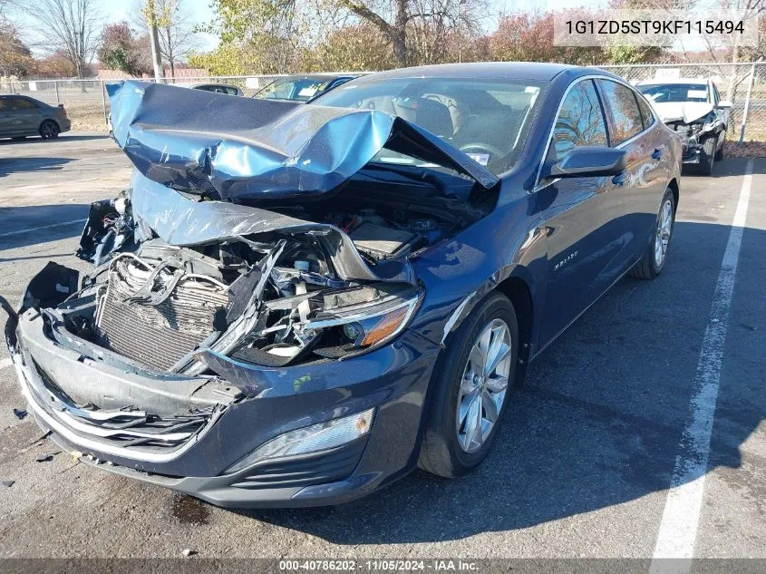 2019 Chevrolet Malibu Lt VIN: 1G1ZD5ST9KF115494 Lot: 40786202