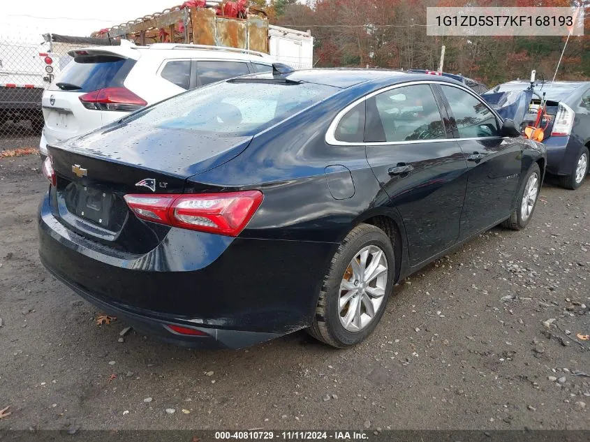 2019 Chevrolet Malibu Lt VIN: 1G1ZD5ST7KF168193 Lot: 40810729