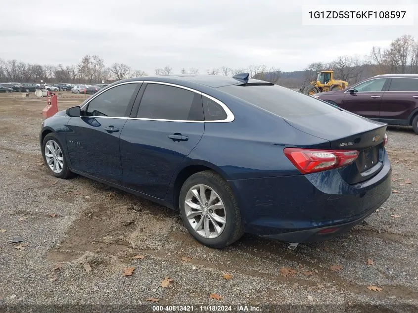 2019 Chevrolet Malibu Lt VIN: 1G1ZD5ST6KF108597 Lot: 40813421