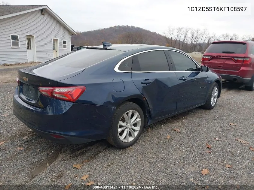 2019 Chevrolet Malibu Lt VIN: 1G1ZD5ST6KF108597 Lot: 40813421