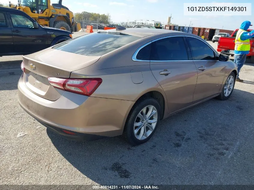 2019 Chevrolet Malibu Lt VIN: 1G1ZD5STXKF149301 Lot: 40814231