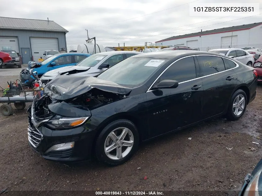 2019 Chevrolet Malibu 1Ls VIN: 1G1ZB5ST3KF225351 Lot: 40819843