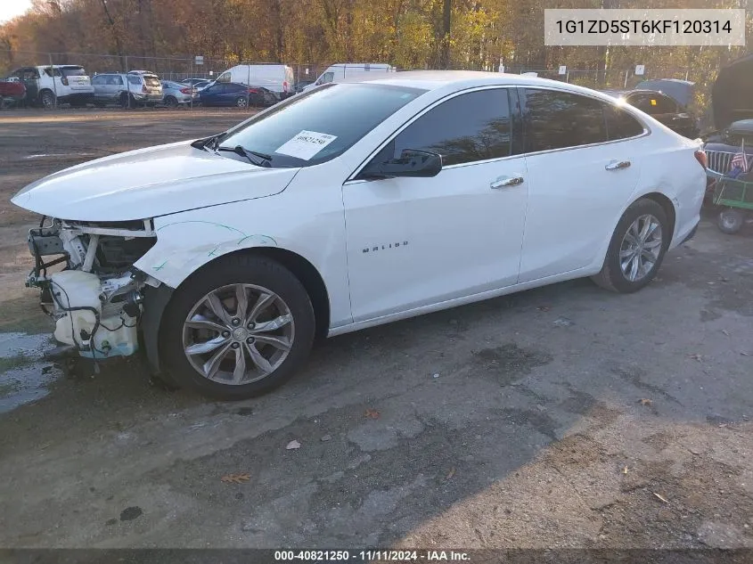 2019 Chevrolet Malibu Lt VIN: 1G1ZD5ST6KF120314 Lot: 40821250