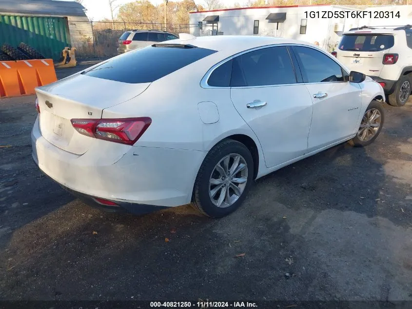 2019 Chevrolet Malibu Lt VIN: 1G1ZD5ST6KF120314 Lot: 40821250