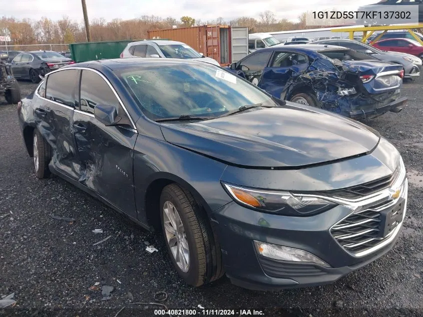 2019 Chevrolet Malibu Lt VIN: 1G1ZD5ST7KF137302 Lot: 40821800