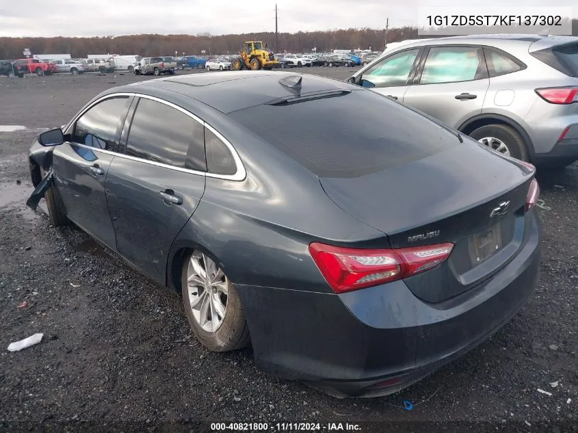 2019 Chevrolet Malibu Lt VIN: 1G1ZD5ST7KF137302 Lot: 40821800