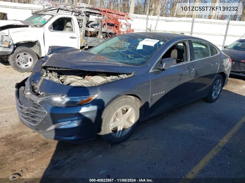 2019 Chevrolet Malibu 1Fl VIN: 1G1ZC5ST7KF139232 Lot: 40822957