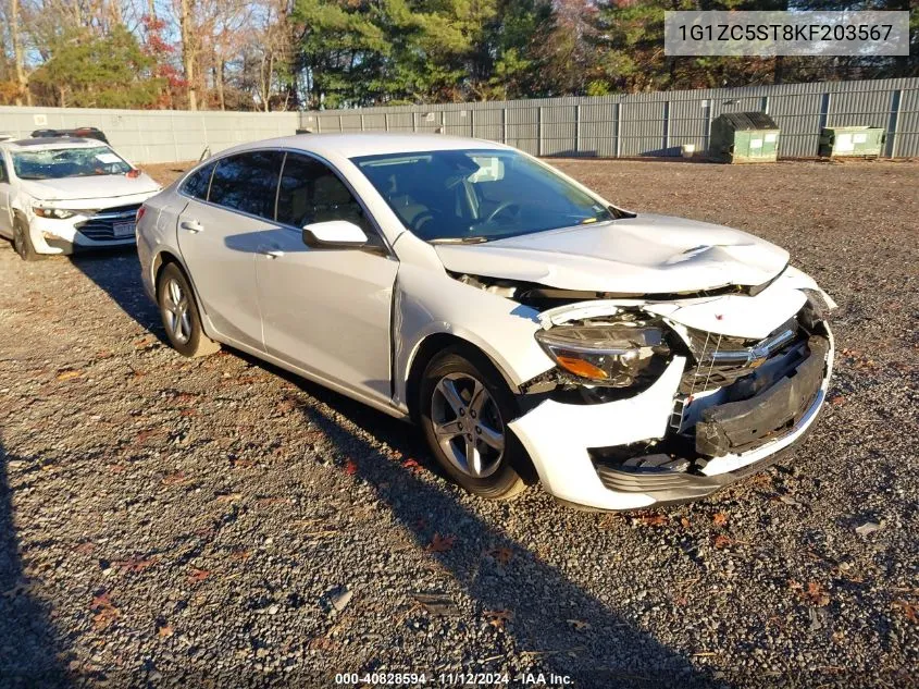 2019 Chevrolet Malibu 1Fl VIN: 1G1ZC5ST8KF203567 Lot: 40828594