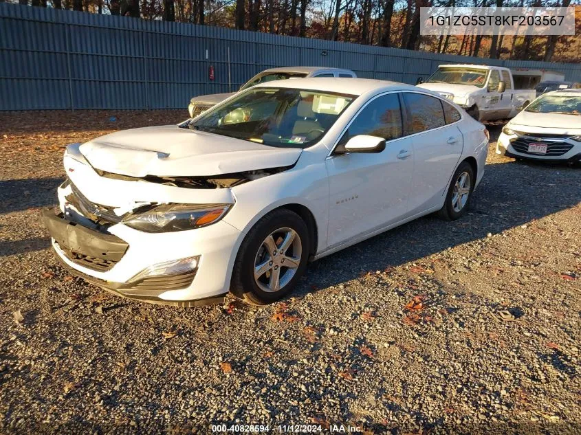 2019 Chevrolet Malibu 1Fl VIN: 1G1ZC5ST8KF203567 Lot: 40828594