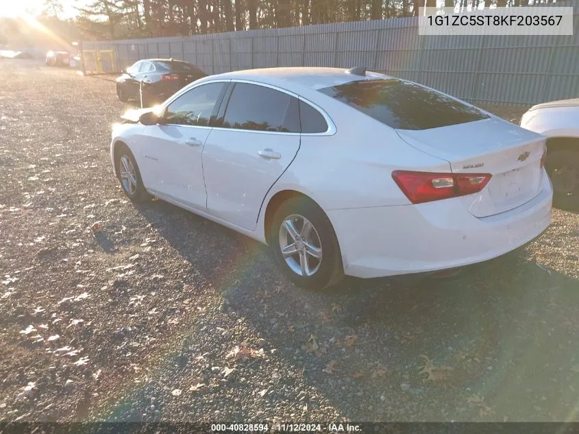 2019 Chevrolet Malibu 1Fl VIN: 1G1ZC5ST8KF203567 Lot: 40828594