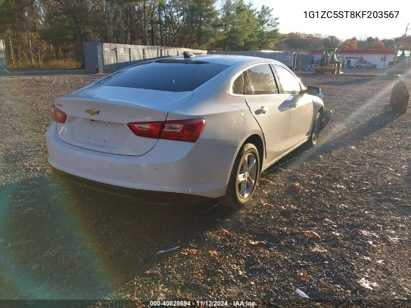 2019 Chevrolet Malibu 1Fl VIN: 1G1ZC5ST8KF203567 Lot: 40828594