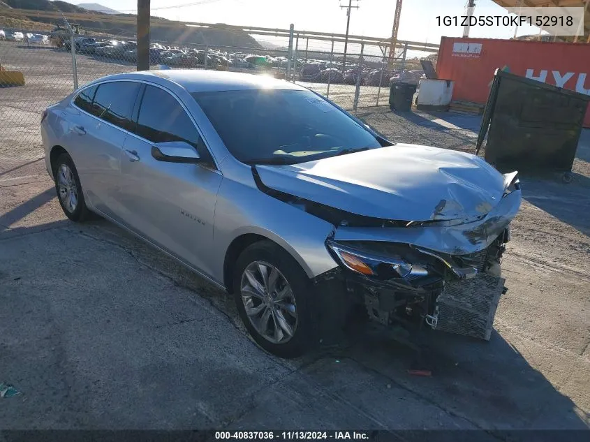 2019 Chevrolet Malibu Lt VIN: 1G1ZD5ST0KF152918 Lot: 40837036