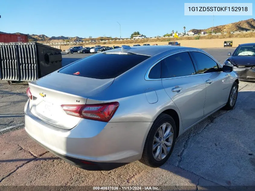 2019 Chevrolet Malibu Lt VIN: 1G1ZD5ST0KF152918 Lot: 40837036