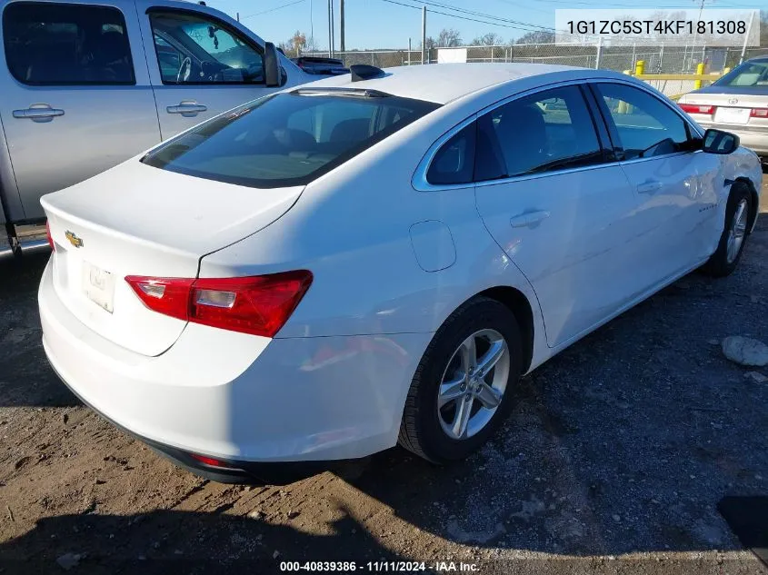 2019 Chevrolet Malibu 1Fl VIN: 1G1ZC5ST4KF181308 Lot: 40839386