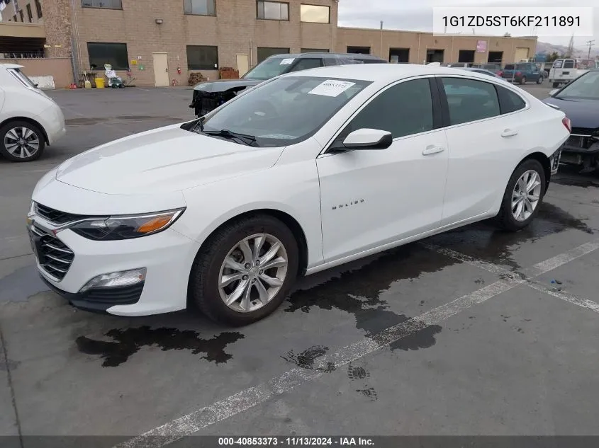 2019 Chevrolet Malibu Lt VIN: 1G1ZD5ST6KF211891 Lot: 40853373