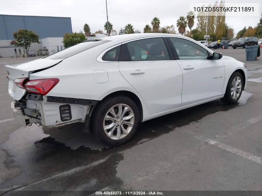 2019 Chevrolet Malibu Lt VIN: 1G1ZD5ST6KF211891 Lot: 40853373