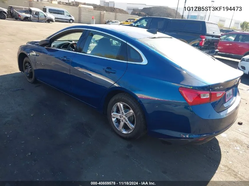 2019 Chevrolet Malibu Ls VIN: 1G1ZB5ST3KF194473 Lot: 40859578