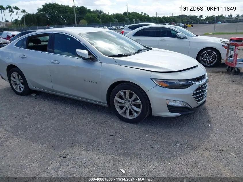 2019 Chevrolet Malibu Lt VIN: 1G1ZD5ST0KF111849 Lot: 40867803